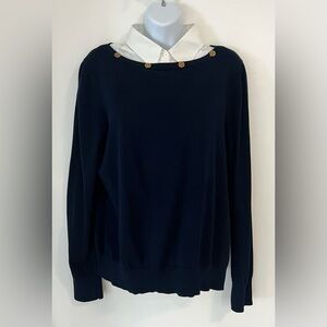 LAUREN Ralph Lauren Inset Collar Sweater XL